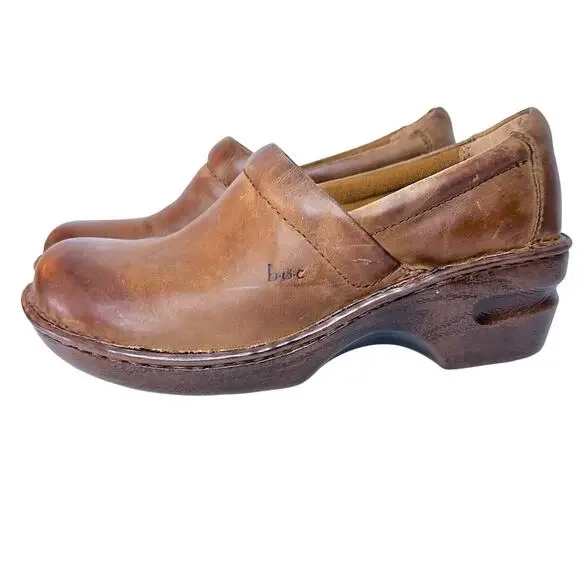 CLOGS Peggy Brown Vegan Leather B.O.C. Boho Women Size 6.5 Festival Earthy - Picture 2 of 8